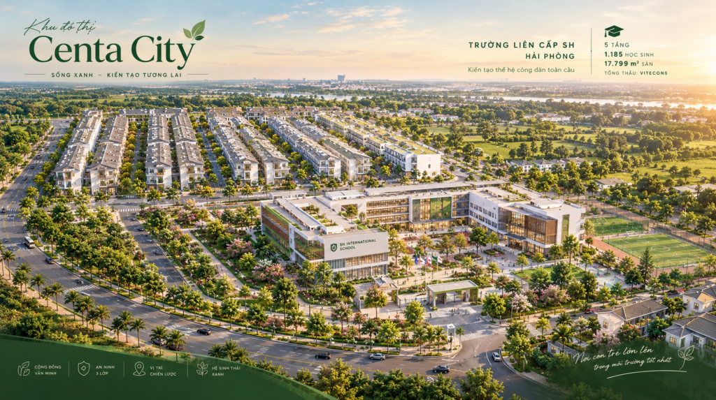 Centa City Hải Phòng 2026: Vị Trí, Giá Bán Và Hạ Tầng Mới Tại Bắc Sông Cấm – VSIP – Vũ Yên centa city và trường sh hải phòng
